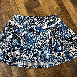 LUXLETIC Athletic Tennis Blue Pattern White Small Women's Activewear Mini Skirt